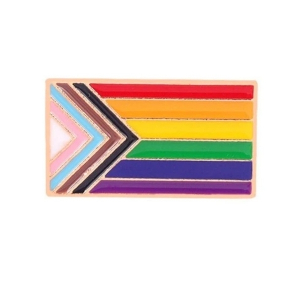 Hand Crafted LGBTQIA+ Flag 1" Enamel Pin LGBTQIA + Brooch Be Proud Be You Flag - Picture 2 of 7